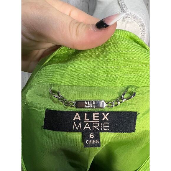 Alex Marie Women's‎ Lime Green Jacket Silver Buttons Size 6 Casual - Picture 5 of 5